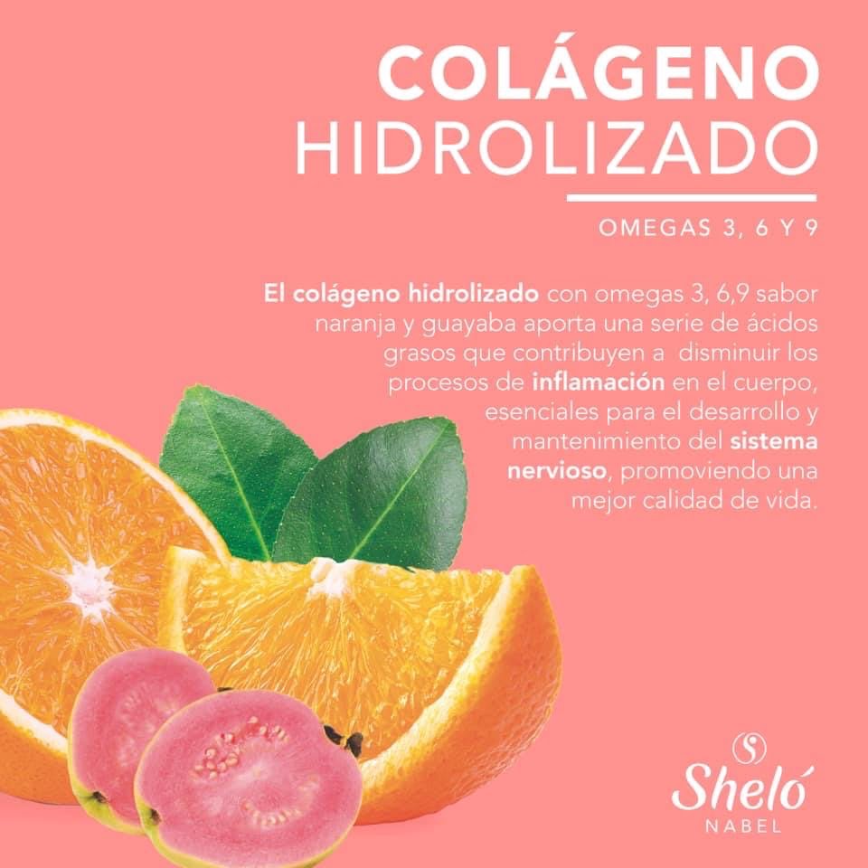 COLAGENO HIDROLIZADO OMEGAS 3 6 Y 9 SABOR NARANJA GUAYABA